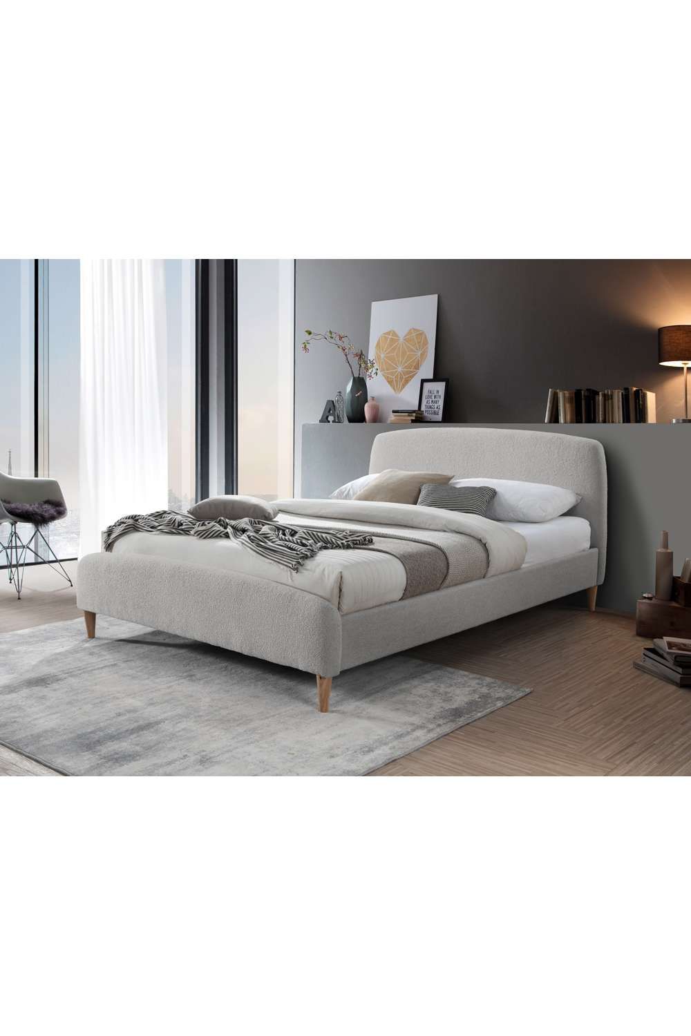 Birlea Otley Bed in Light Grey