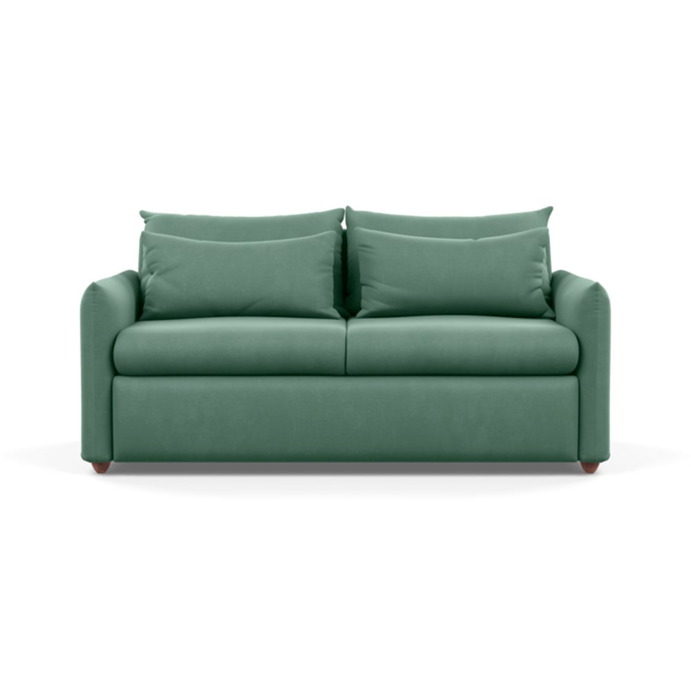 Heal's Pillow Sofa Bed Smart Velvet Jade Chestnut Stain Feet