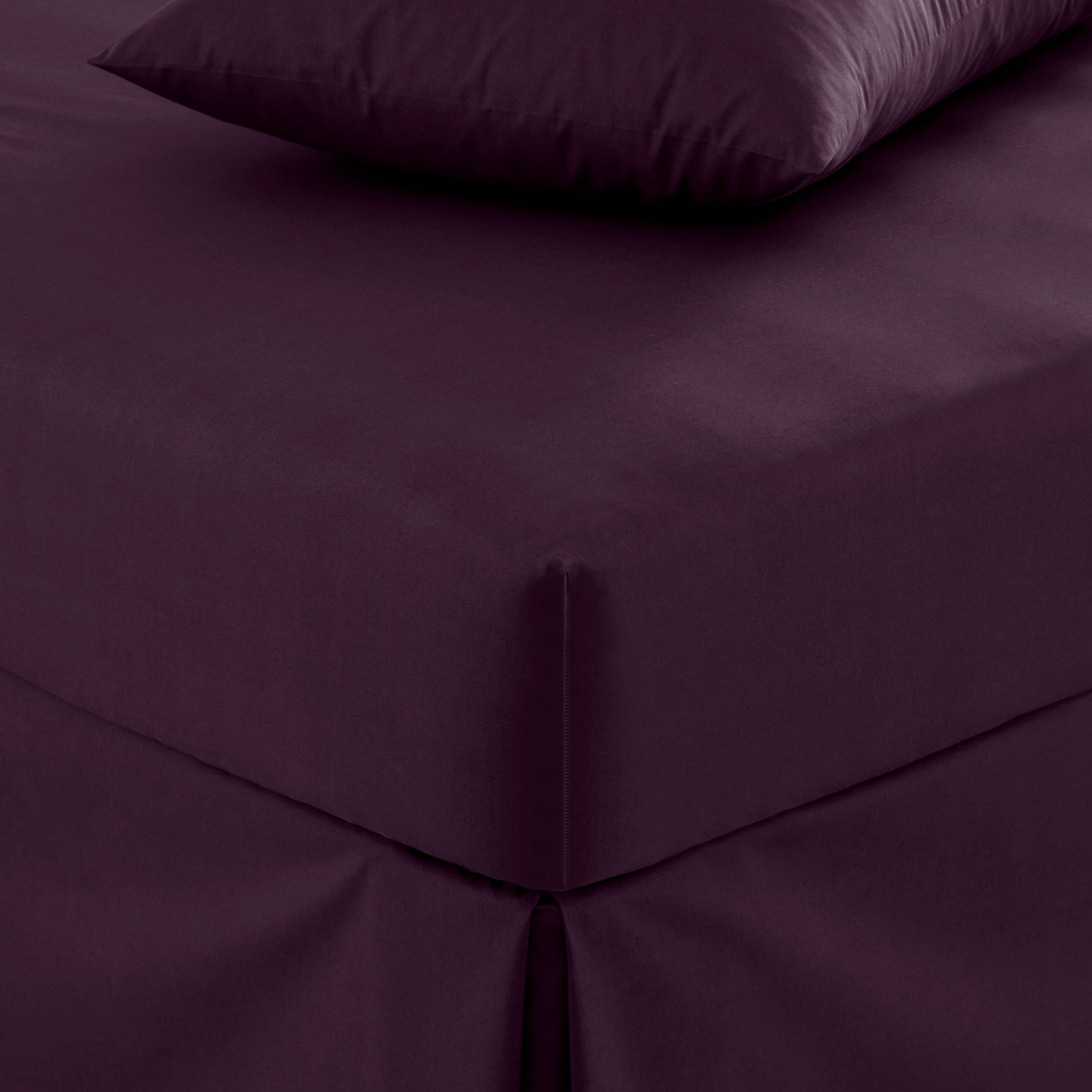 Pure Cotton Fitted Sheet Aubergine (Purple)