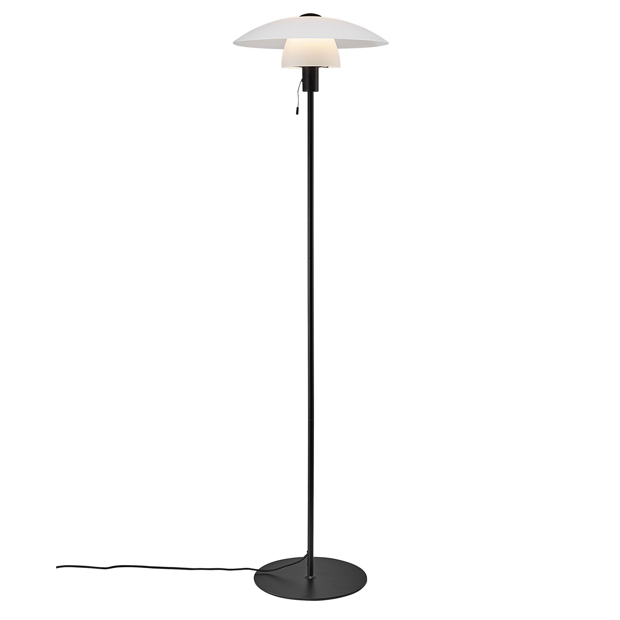 Nordlux Vintage Indoor Floor Lamp Black Glass E27 Cord Switch - Mains Powered, IP20