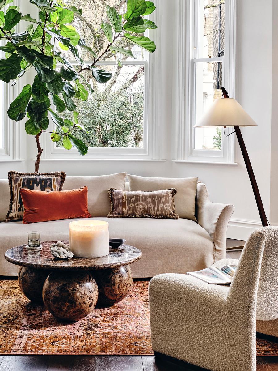 Roma Three Seater Sofa, Linen, Bisque