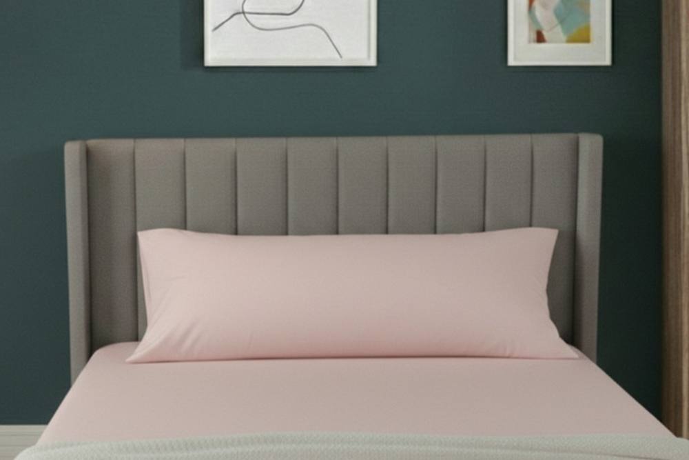Snug City Bolster Support Pillow Pillowcase Plain Dyed Pillow Linen Easy Care in Pink