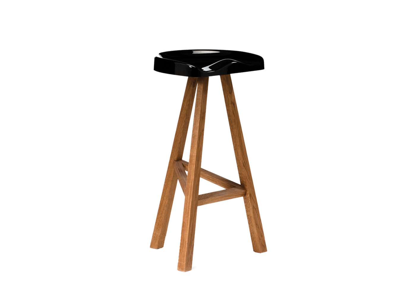 Established & Sons Heidi BarStool Wood Base Gloss Black Seat