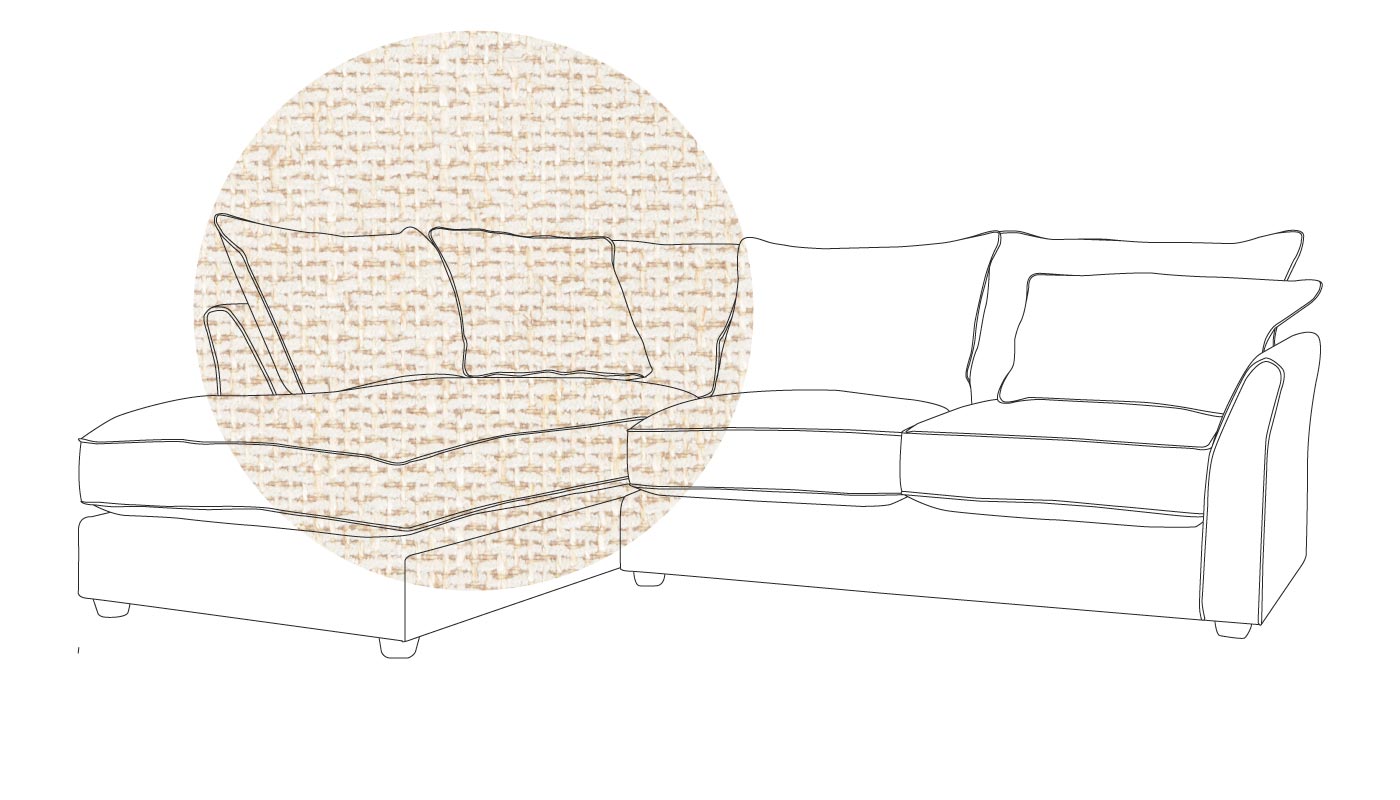 Heal's Tailor Left Hand Facing Corner Sofa Texture Limestone Natural Feet
