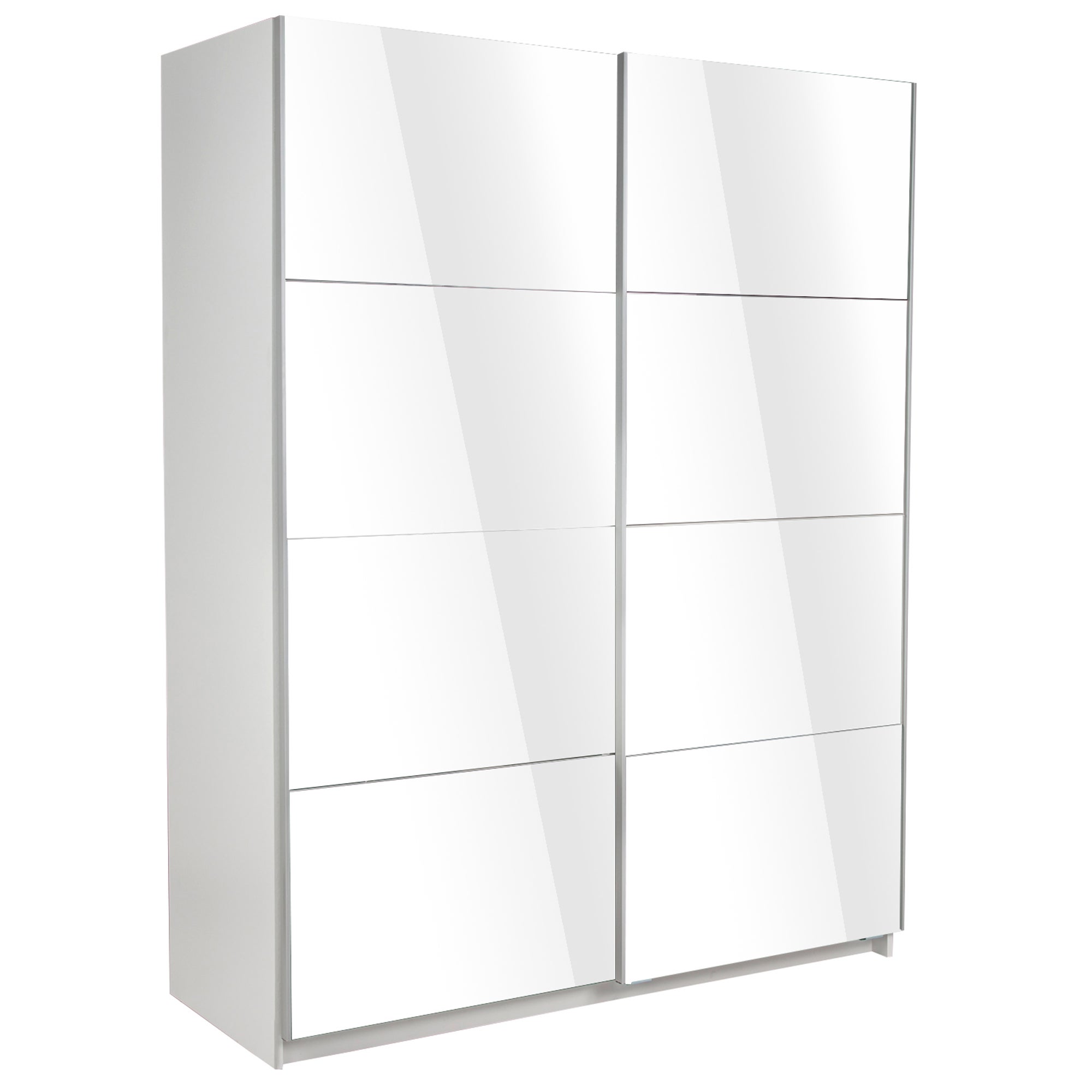 Ellum White High Gloss Sliding Wardrobe White