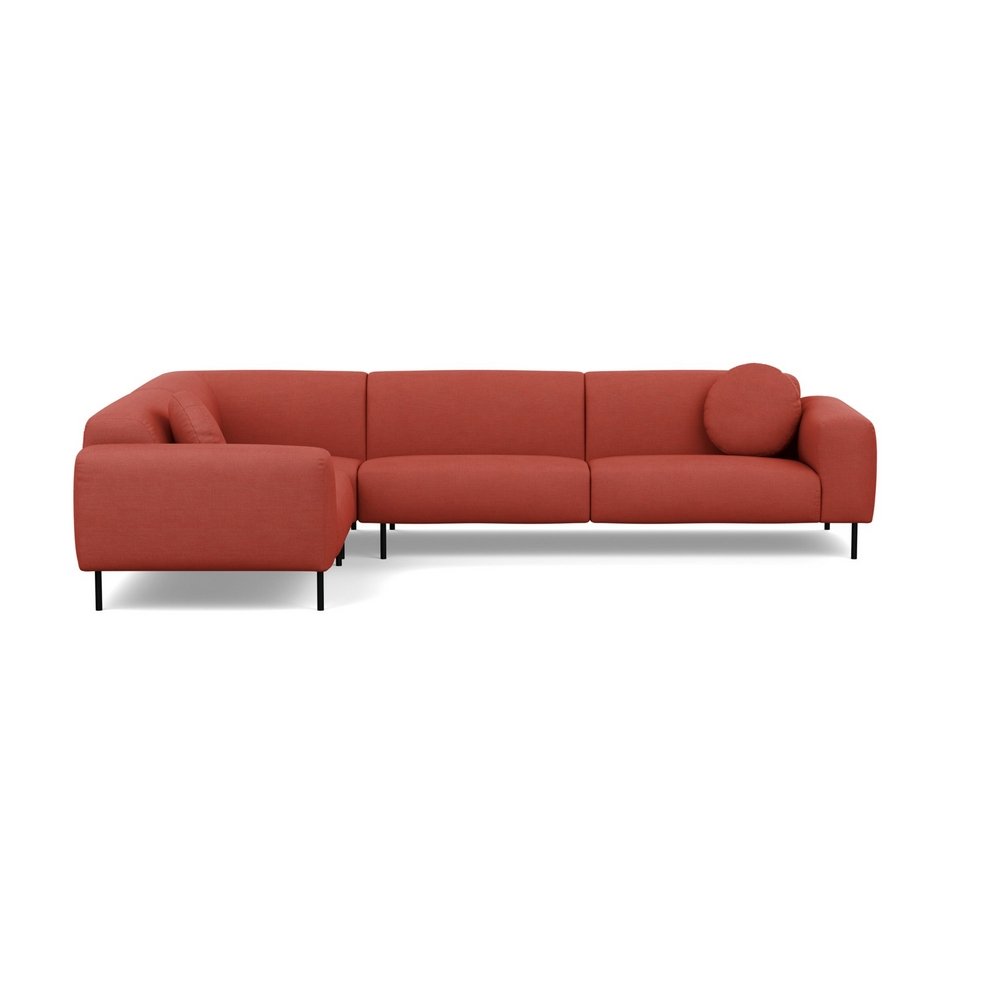 Heal's Luna Medium Left Hand Facing Corner Sofa Tundra Texture Rust Black
