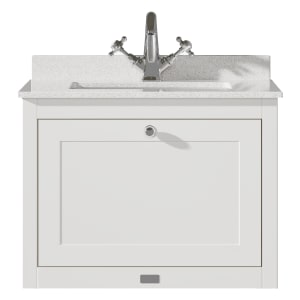 Bayswater Hartleigh Pointing White Traditional Wall Hung Vanity Unit & 1 Tap Hole White Marble Top Basin - 600mm