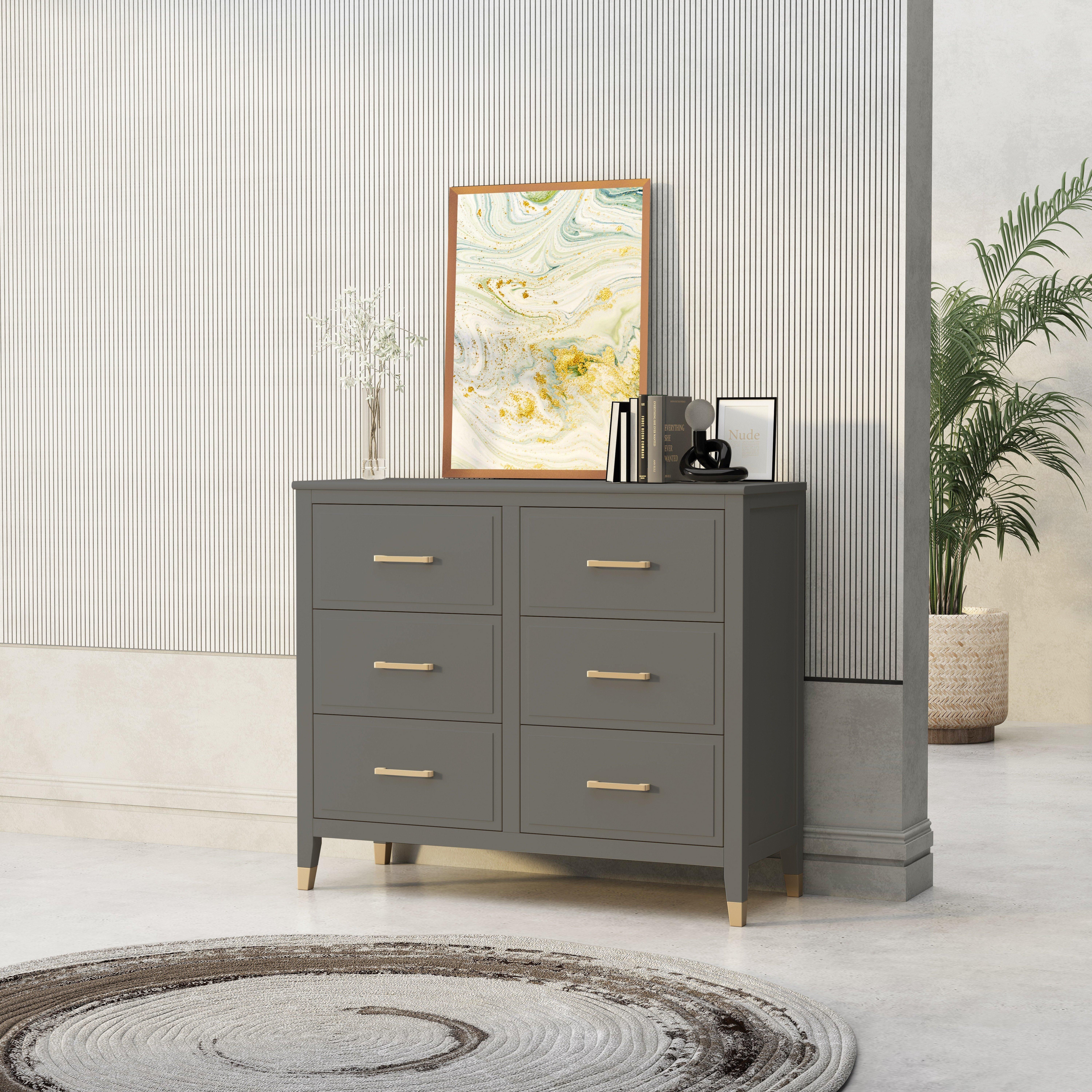 Cabinet Bits Palazzi 6 Drawer Chest of Drawers in Grey