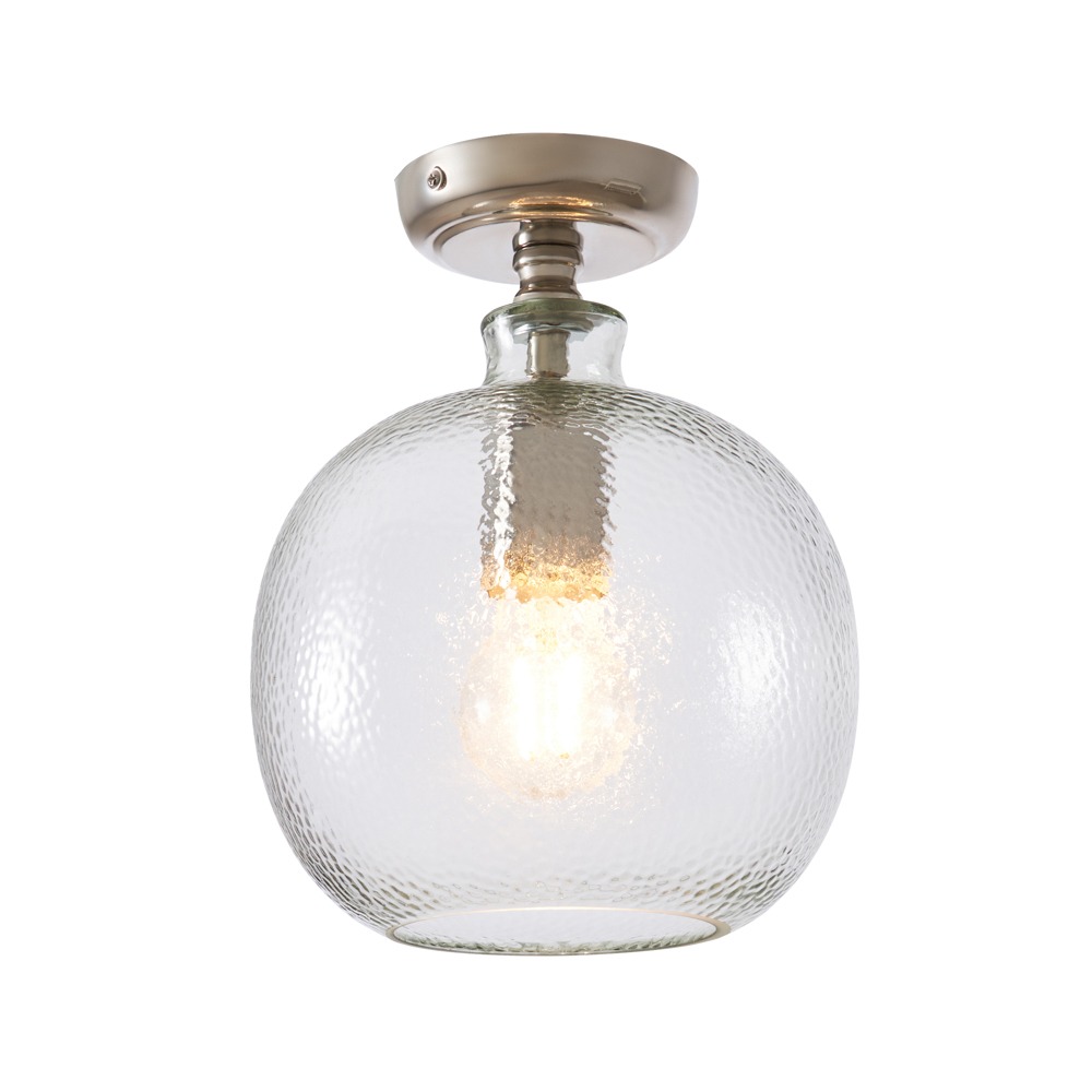 Alfie Bobble Glass Flush Ceiling Light, Clear