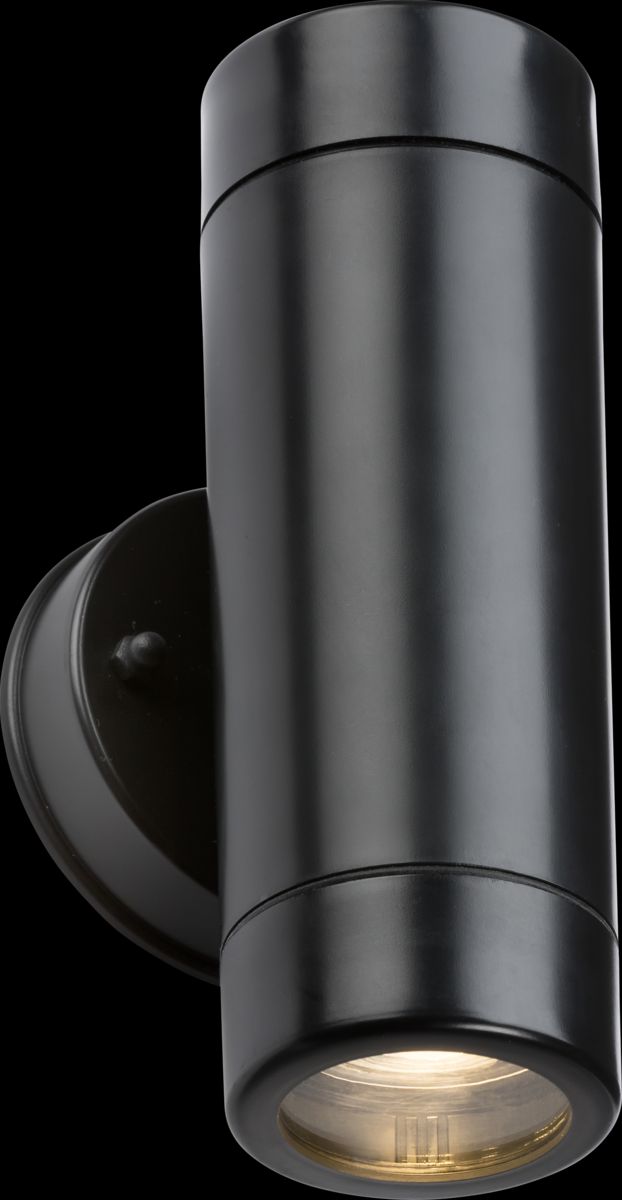 Netlighting Knightsbridge EAMON 230V IP54 GU10 Polycarbonate UpDown Wall light Black EA2BK