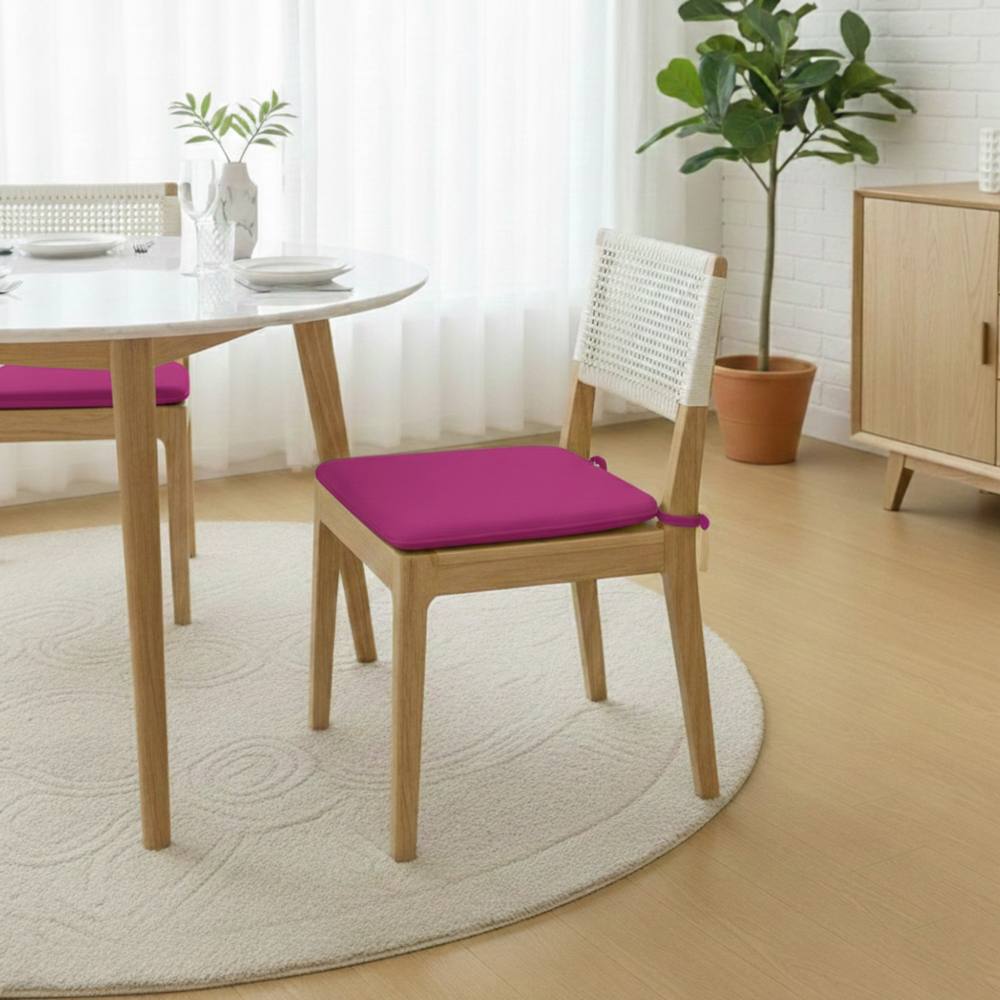 Snug City Foam Seat Pad with Ties Chair Cushion for Dining, Kitchen Pack of 2 in Purple