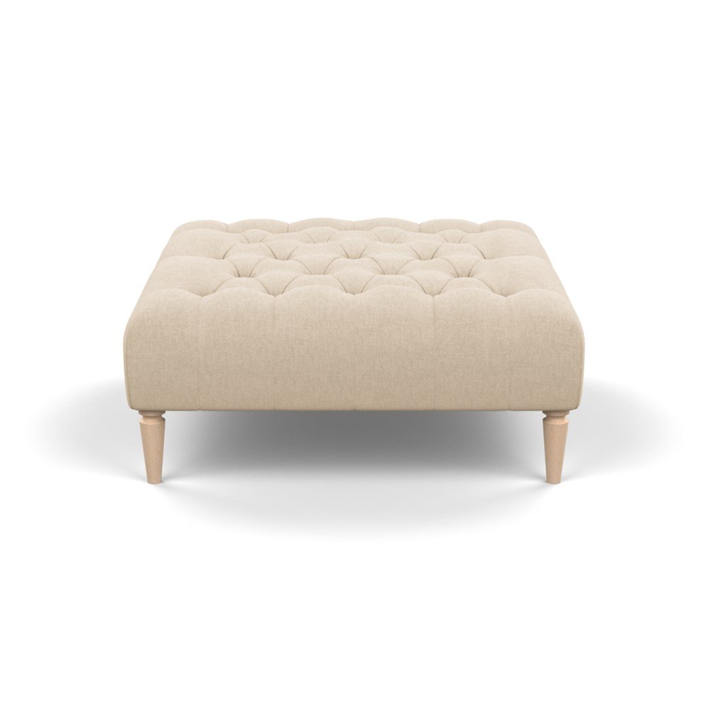 Heal's Balmoral Ottoman Brushed Cotton Oat Natural Feet