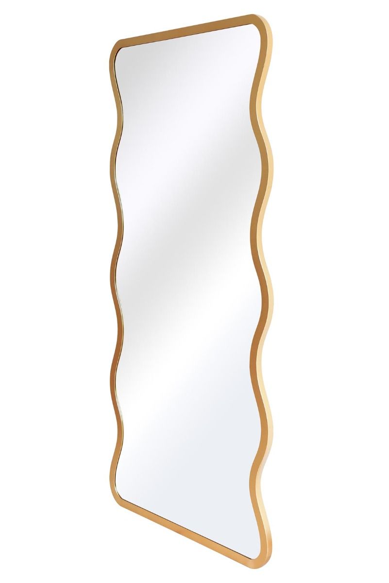 MirrorOutlet Gold Metal Rectangular Wavy Framed Garden Wall Mirror (170CM X 80CM) 6