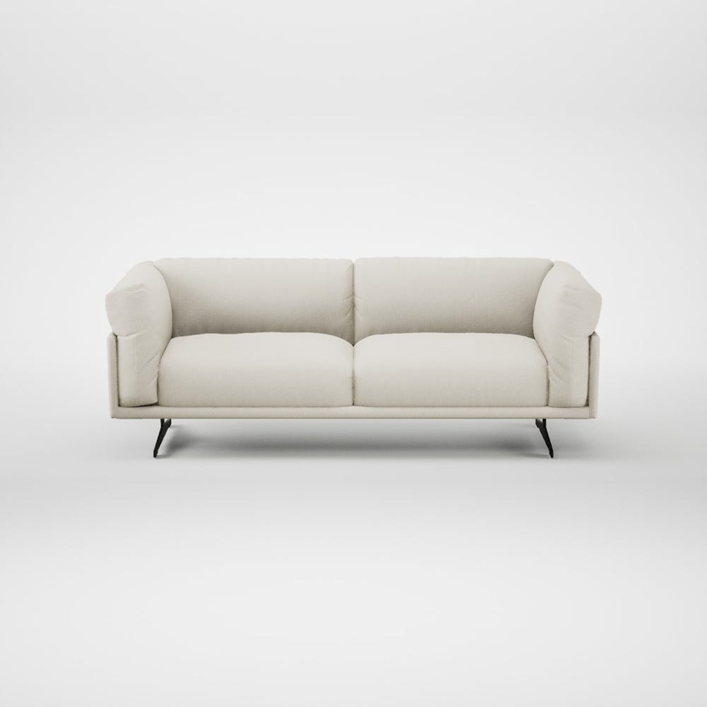 Heal's Novara 3 Seater Sofa Chunky Boucle Ecru Black Feet 2