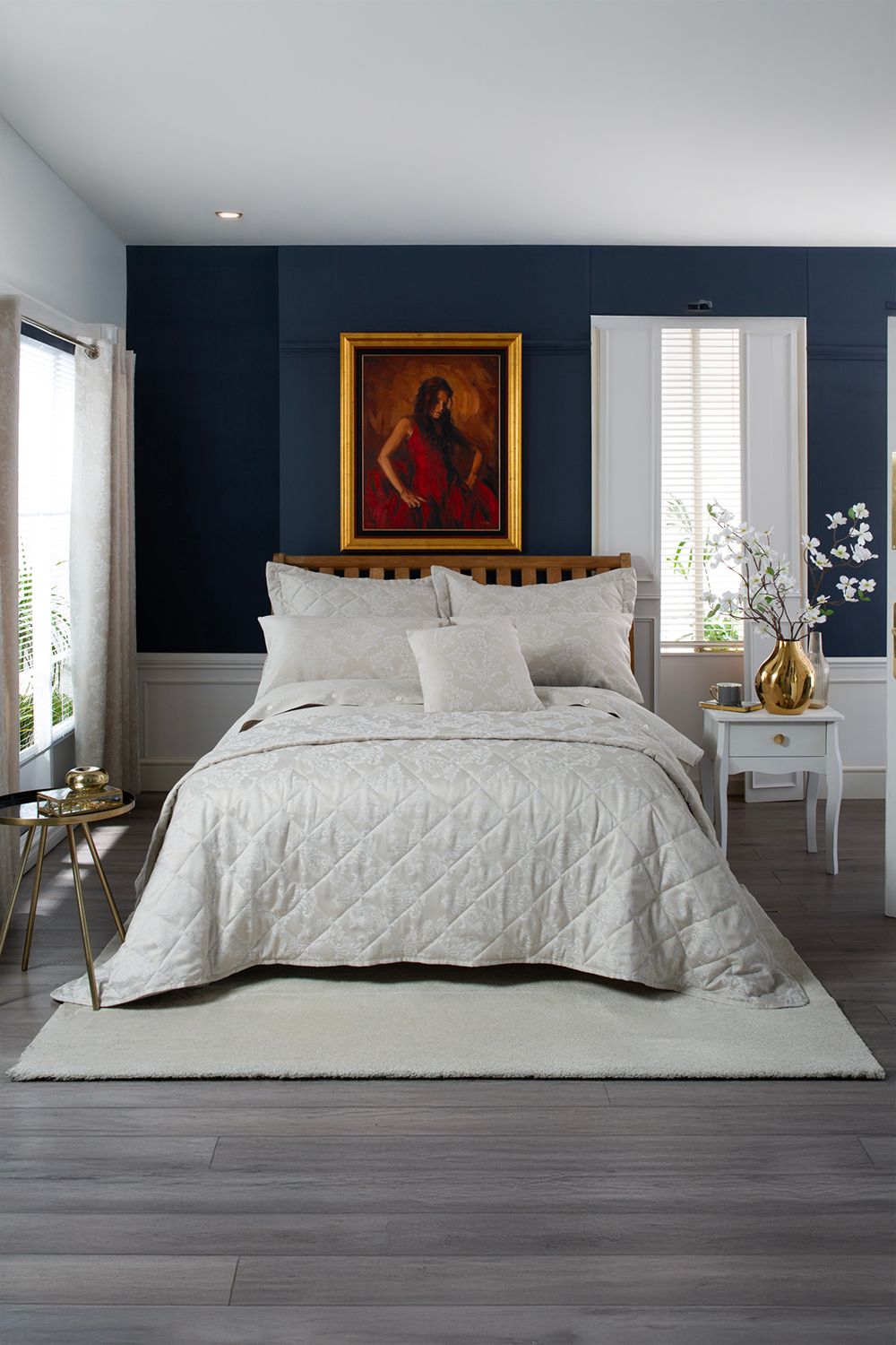 The Lyndon Company Versailles Luxury Jacquard Duvet Cover Bedding Set - Classic Damask Design - Cotton Blend | Deyongs 1846 in Natural