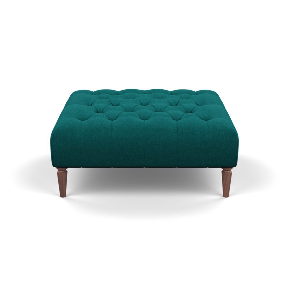 Heal's Balmoral Ottoman Brushed Cotton Pine Walnut Feet