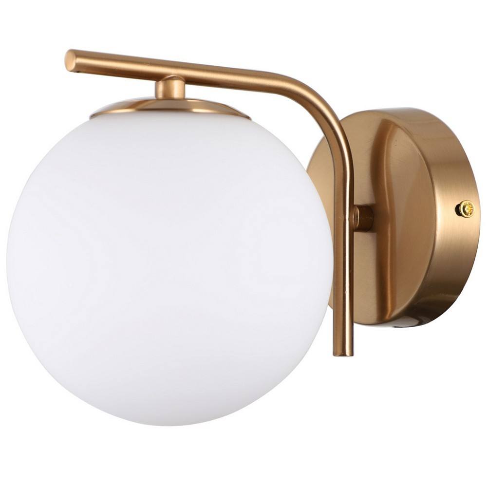 Netlighting Modern Wall Lamp Golden 1 Light with White Shade G9 in Gold