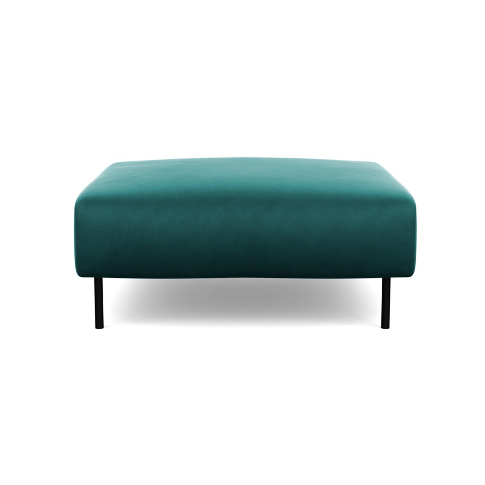 Heal's Luna Ottoman Marylebone Velvet Emerald Green Black Feet