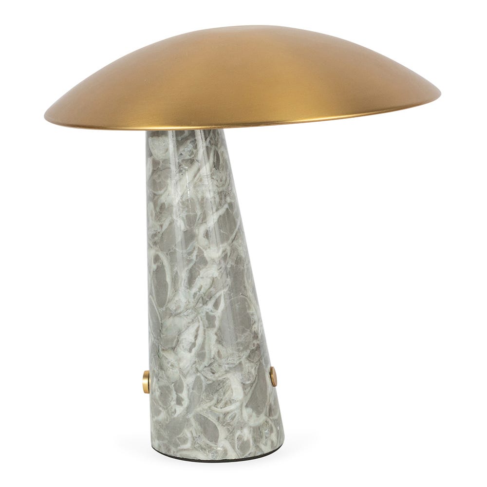 Heal's Abri LED Portable Table Lamp Brass & Grey Marble 2
