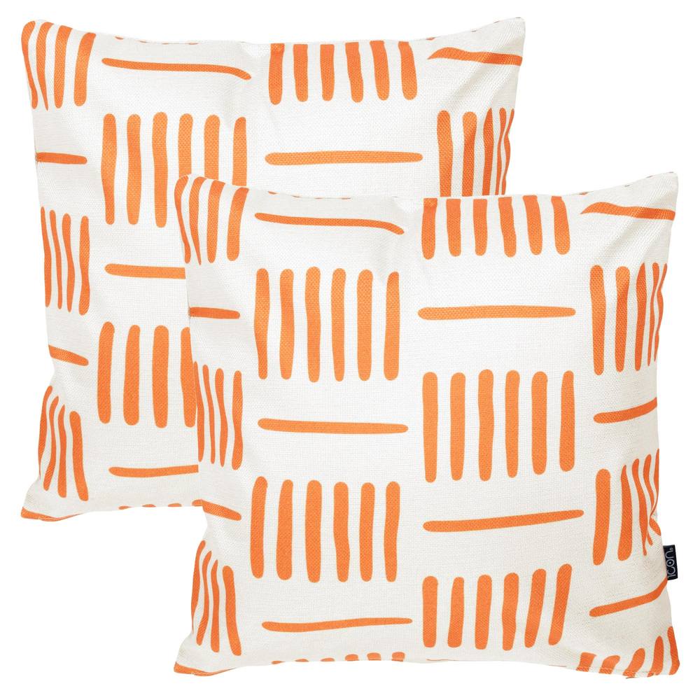 icon 2 Pack Cushion 43x43 Kyoto Fabric - Lines in Off-White