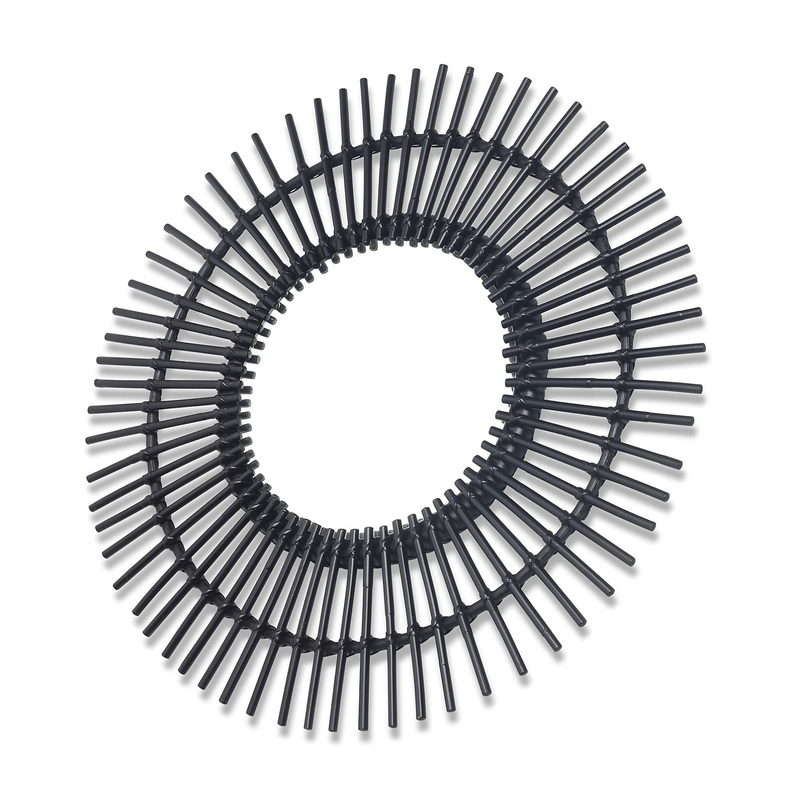 Black Starburst Rattan Wall Mirror