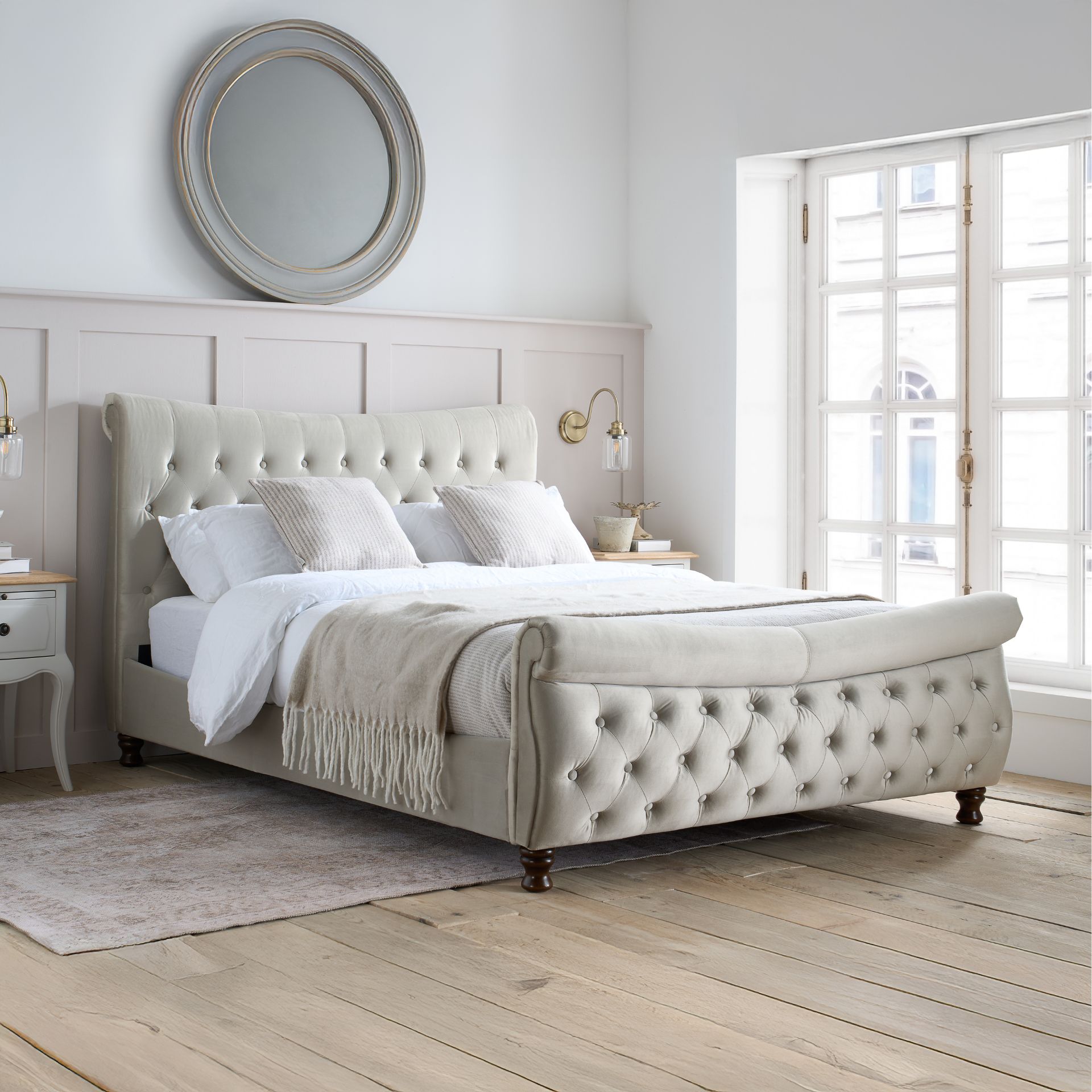 Birlea Copenhagen Upholstered Fabric Bed in Brown
