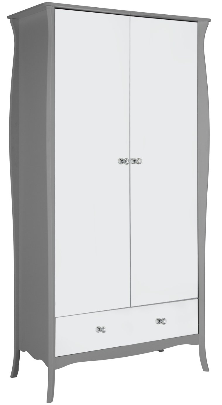 Argos Home Amelie 2 Door 1 Drawer Mirrored Wardrobe - Grey