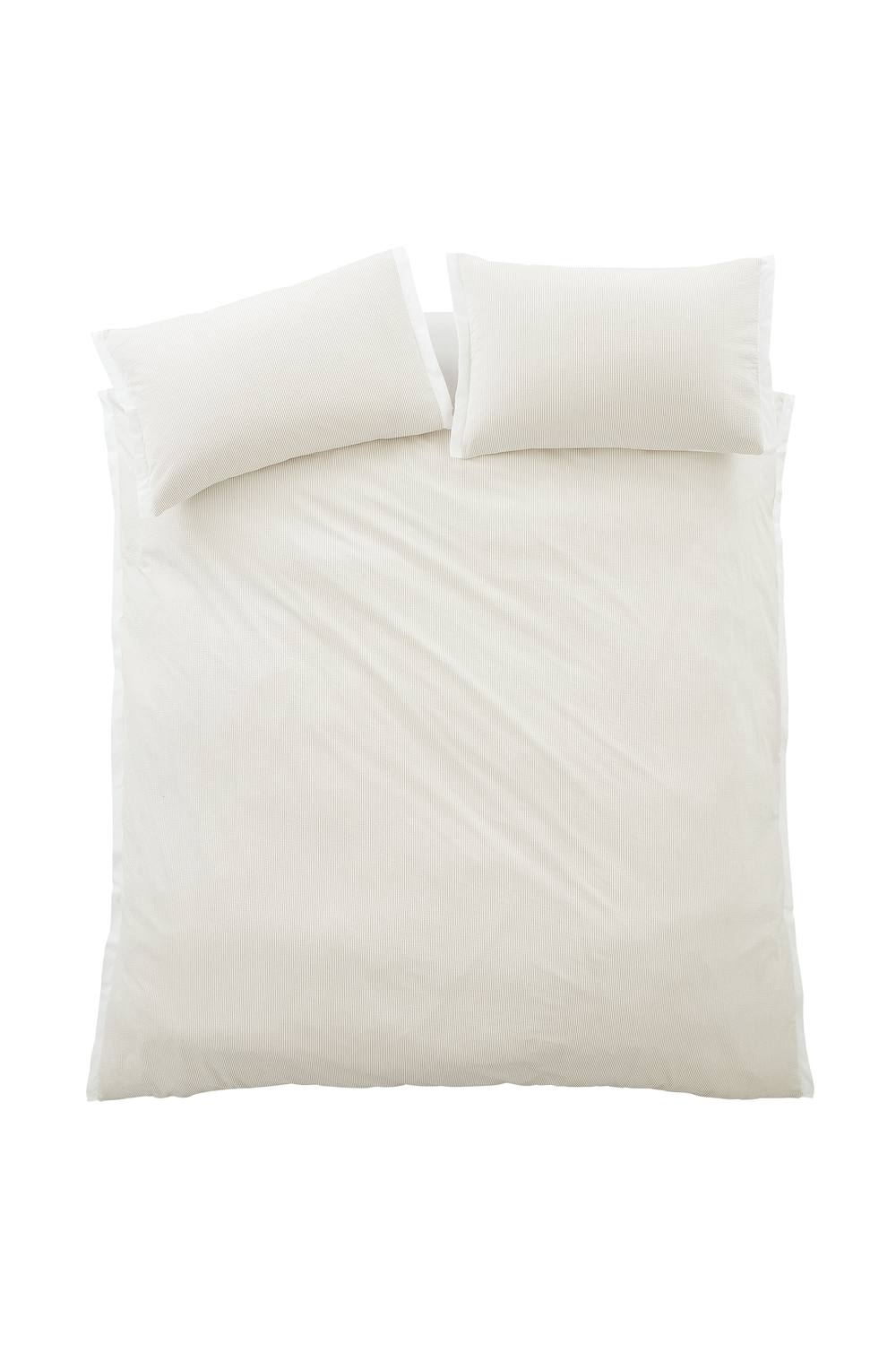 Bianca 'Seersucker Woven Stripe' 180 Thread Count Cotton Duvet Cover Set in Natural 6