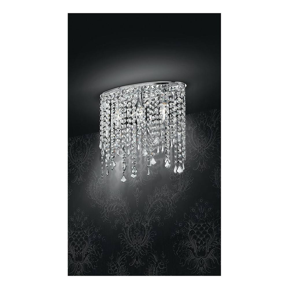 Netlighting BREEZE Wall Light Chrome K9 Crystals 40x36cm in Silver