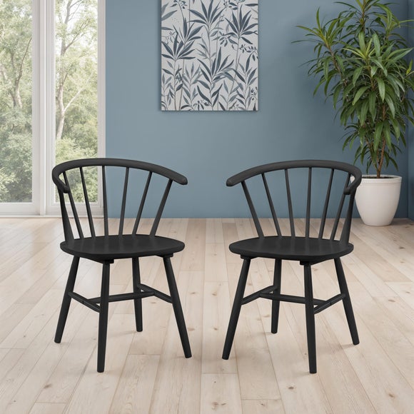 Modena Set Of 2 Dining Chairs, Rubberwood
