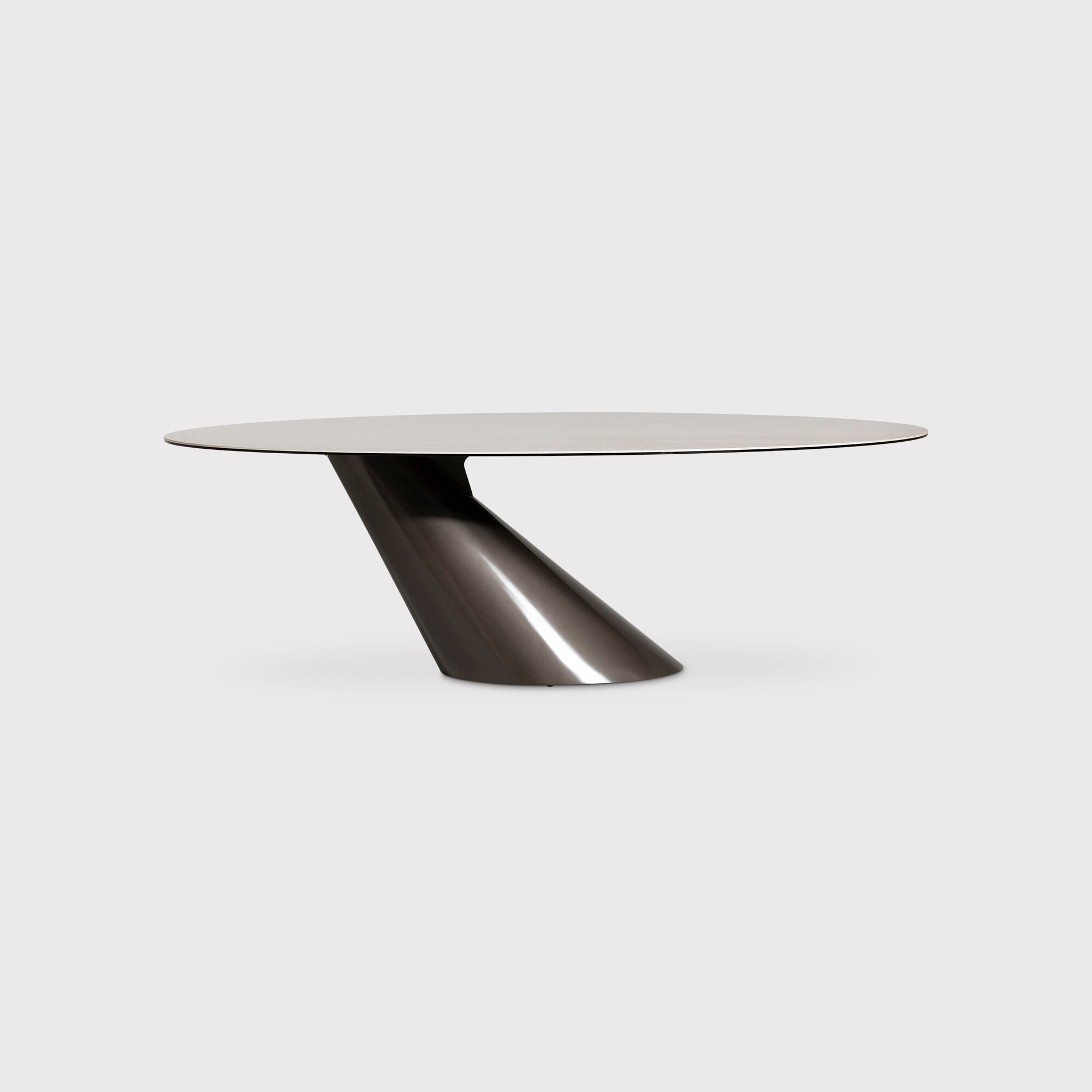 Halcyon Angled Dining Table 240x120x76 cm, Round, White Ceramic | Barker & Stonehouse