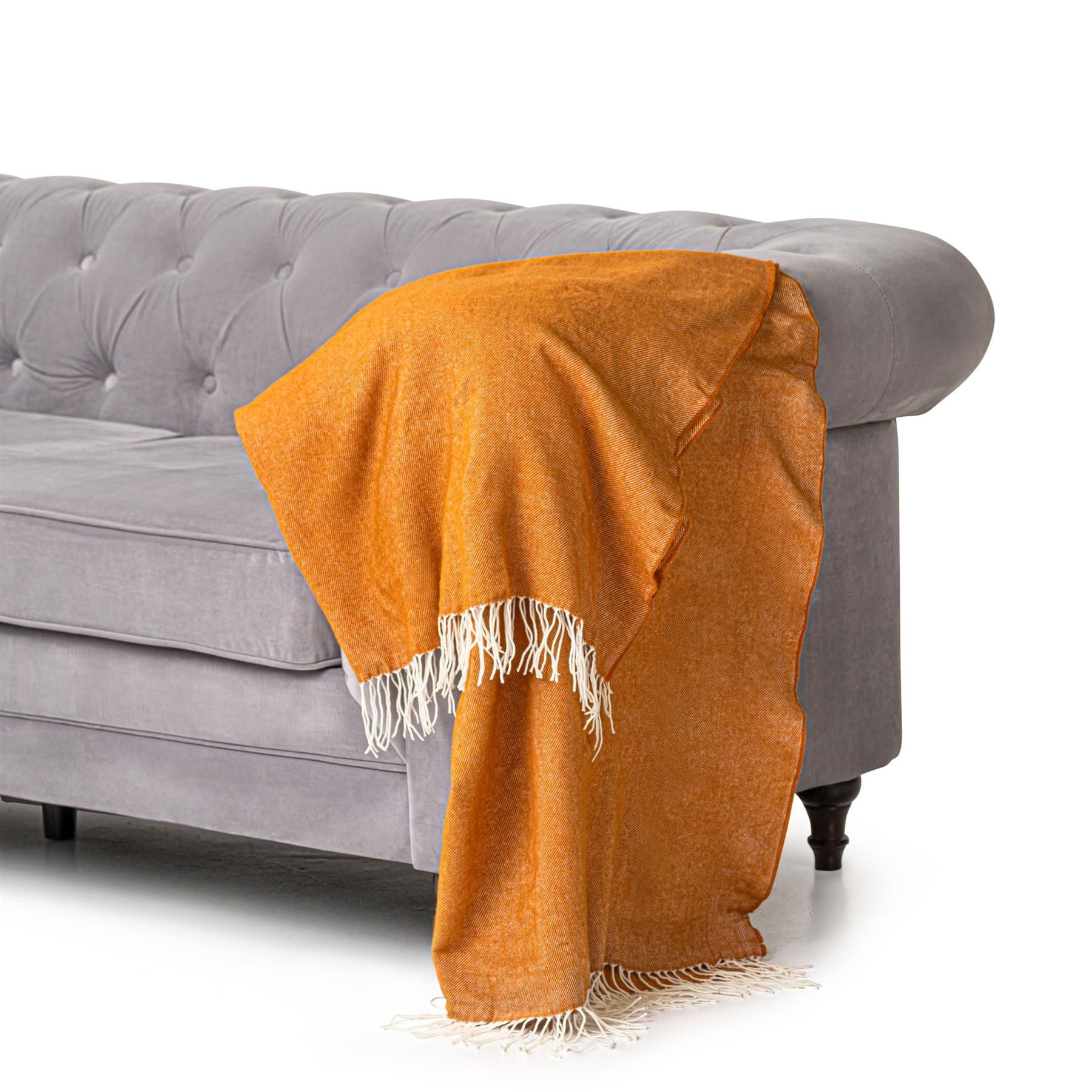 Luxury Living 100% Acrylic Throw - 150cm x 125cm - Cinnamon in Copper