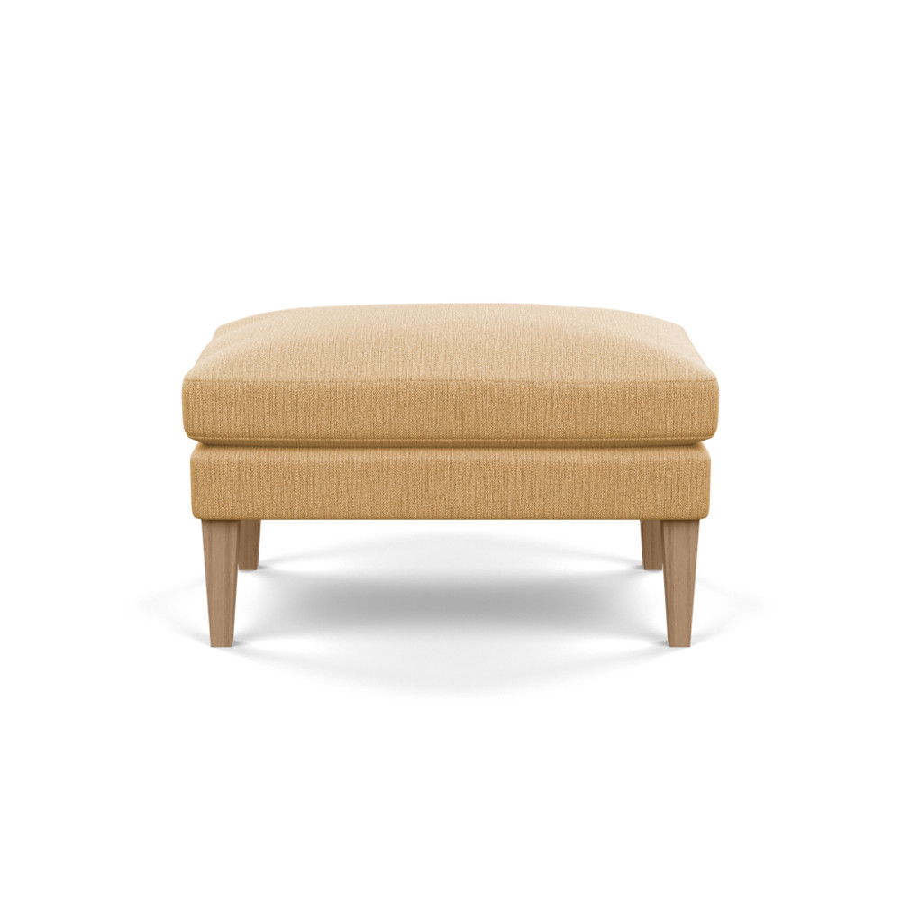 Heal's Wallis Ottoman Smart Linen Mix Sand Tinted Ash Feet