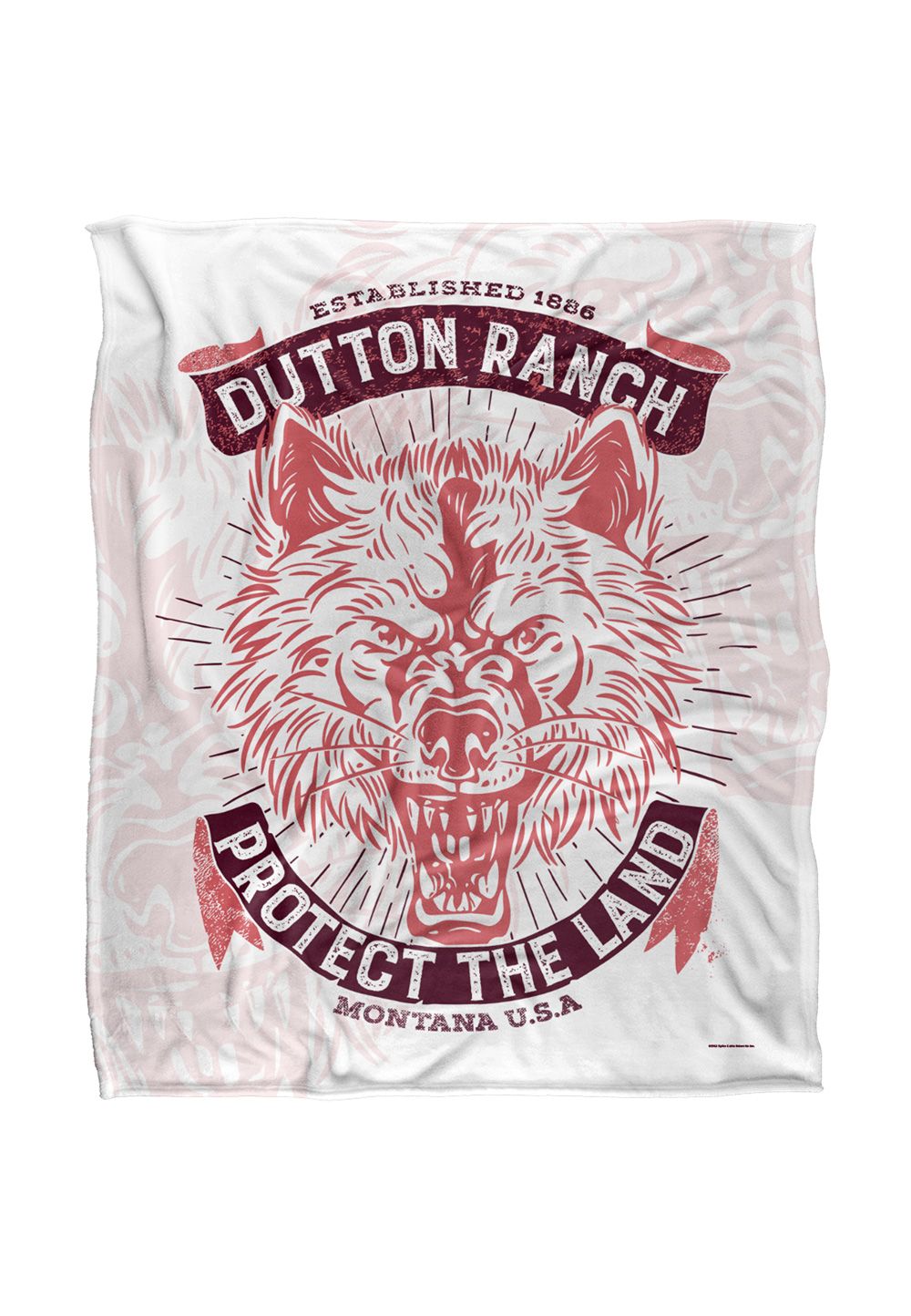 Yellowstone Protect The Land Wolf Silky Touch Super Soft Throw Blanket 152 X 127 cm in White