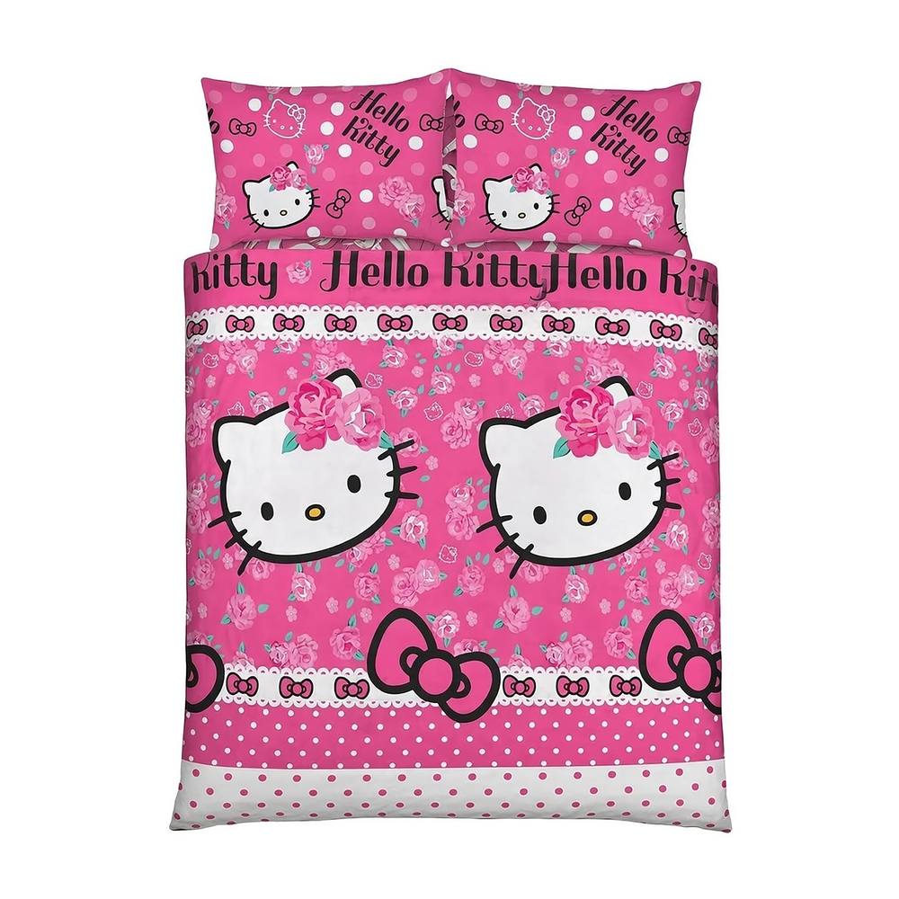 Hello Kitty Reversible Double Duvet Cover & Pillowcase Set