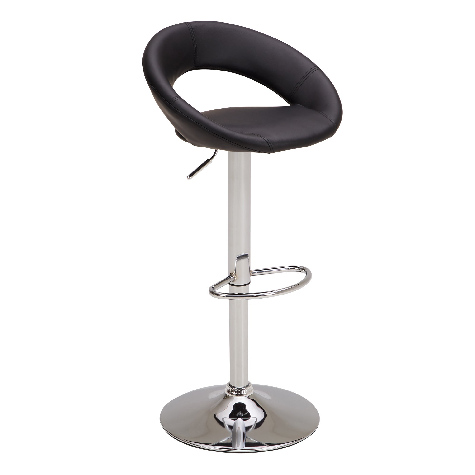 Knox Adjustable Height Swivel Bar Stool, Faux Leather