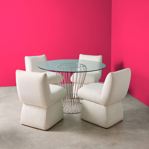 Yinka Ilori Trumpet Round Glass Top Metal Dining Table 2