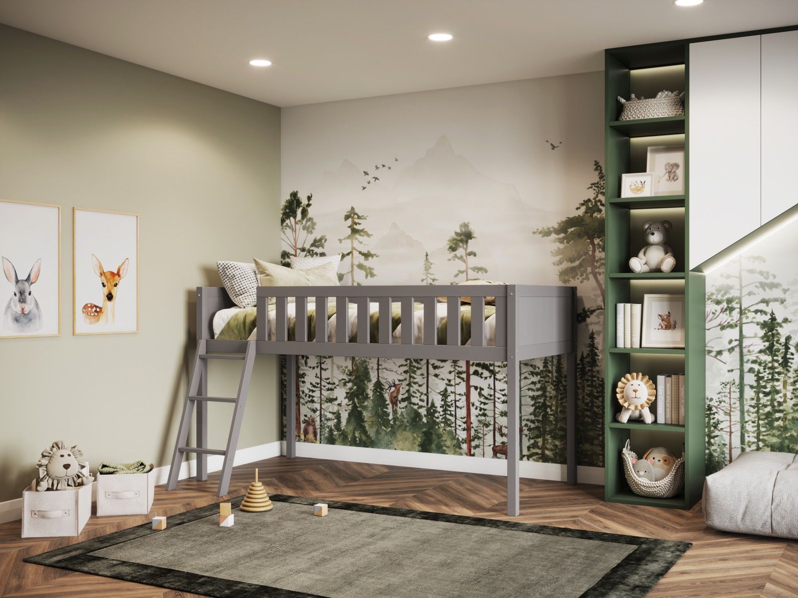 Flair Bea Mid Sleeper Cabin Bed in Grey