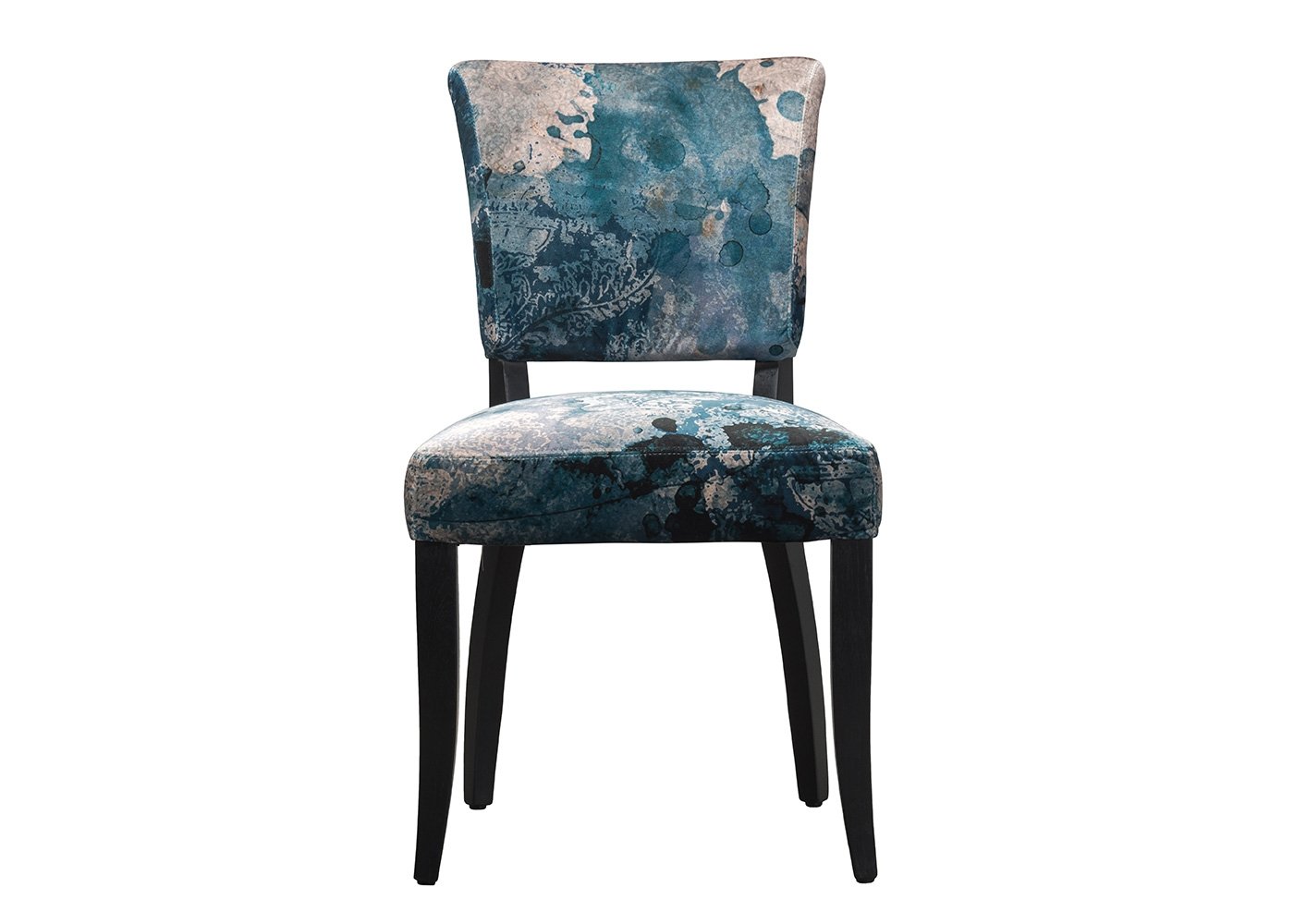 Timothy Oulton Mimi Dining Chair Faded and Degraded Melting Paisley Black Feet