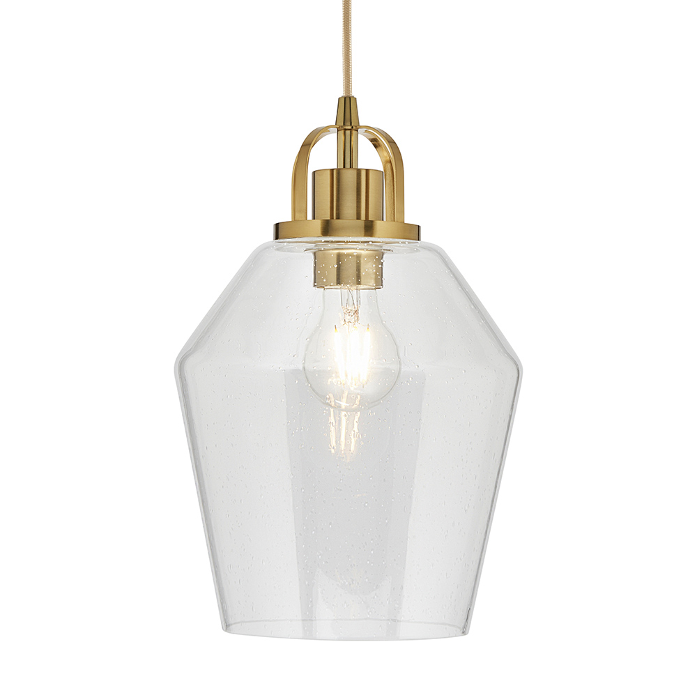 Saskia Bubble Glass Ceiling Pendant, Satin Brass