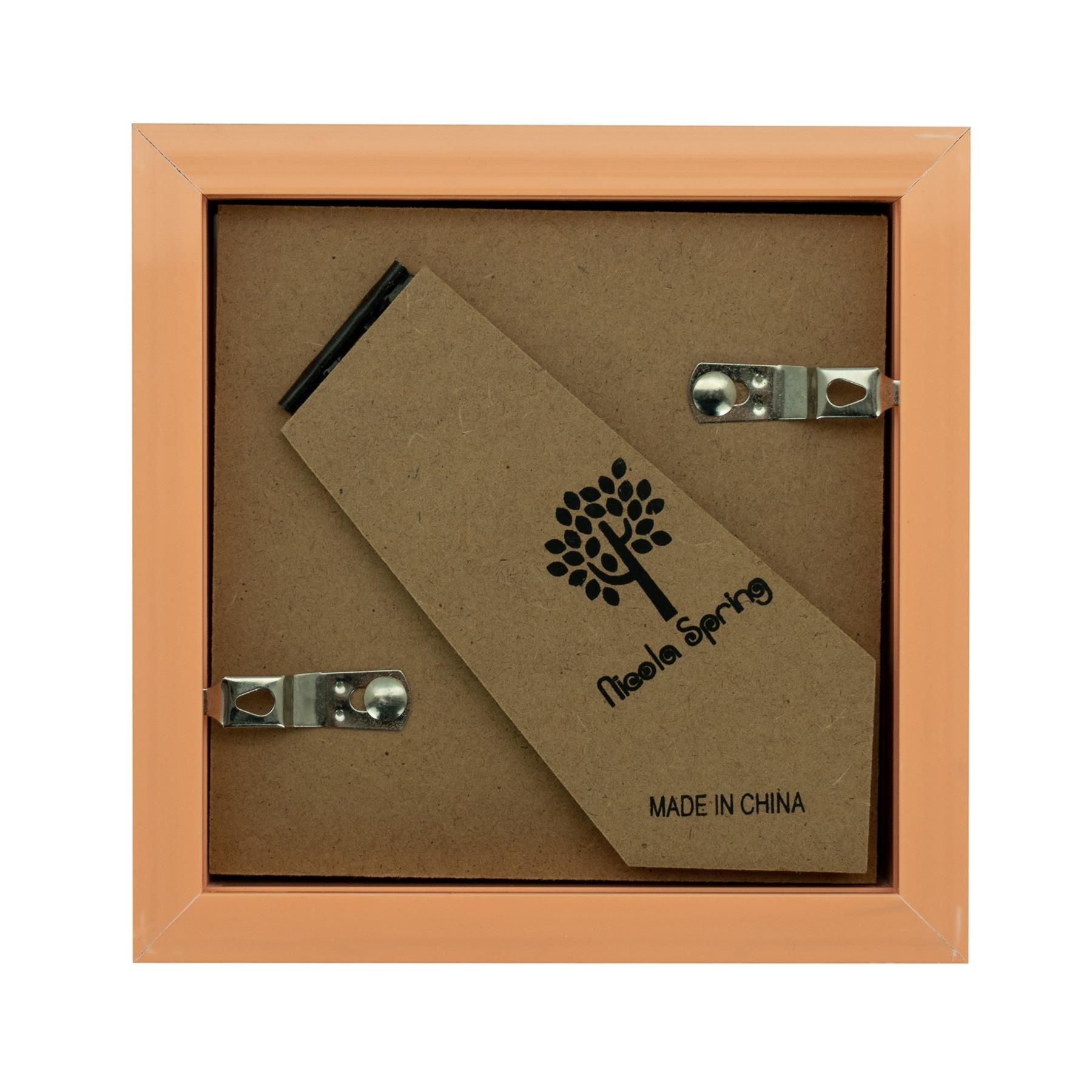 Nicola Spring 3D Box Photo Frames - 4 x 4" with 2 x 2" Mount - Ivory Mount - Pack of 2 in Dark Brown 5