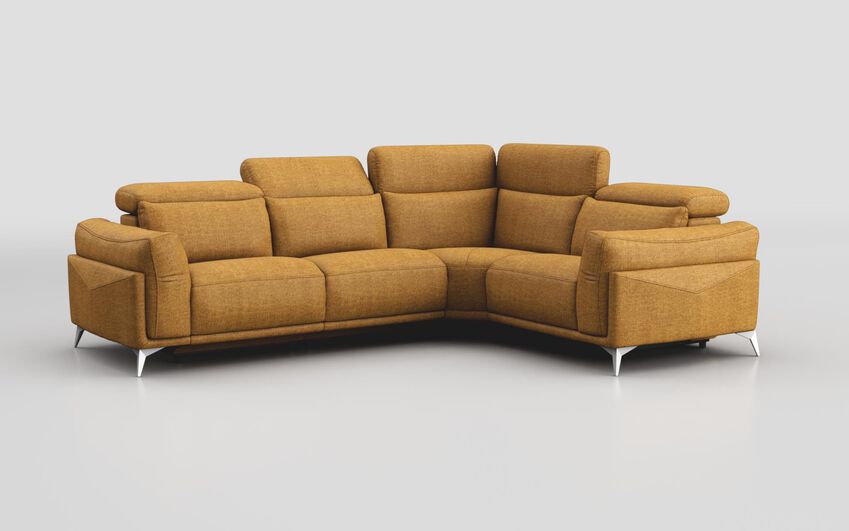 Yellow Fabric Gattolino 2 Corner 1 Static Sofa with Manual Head Tilt