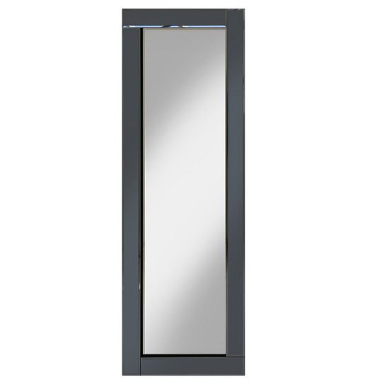 Bevel 120x40 Wall Mirror In Smoke Grey Glass Border
