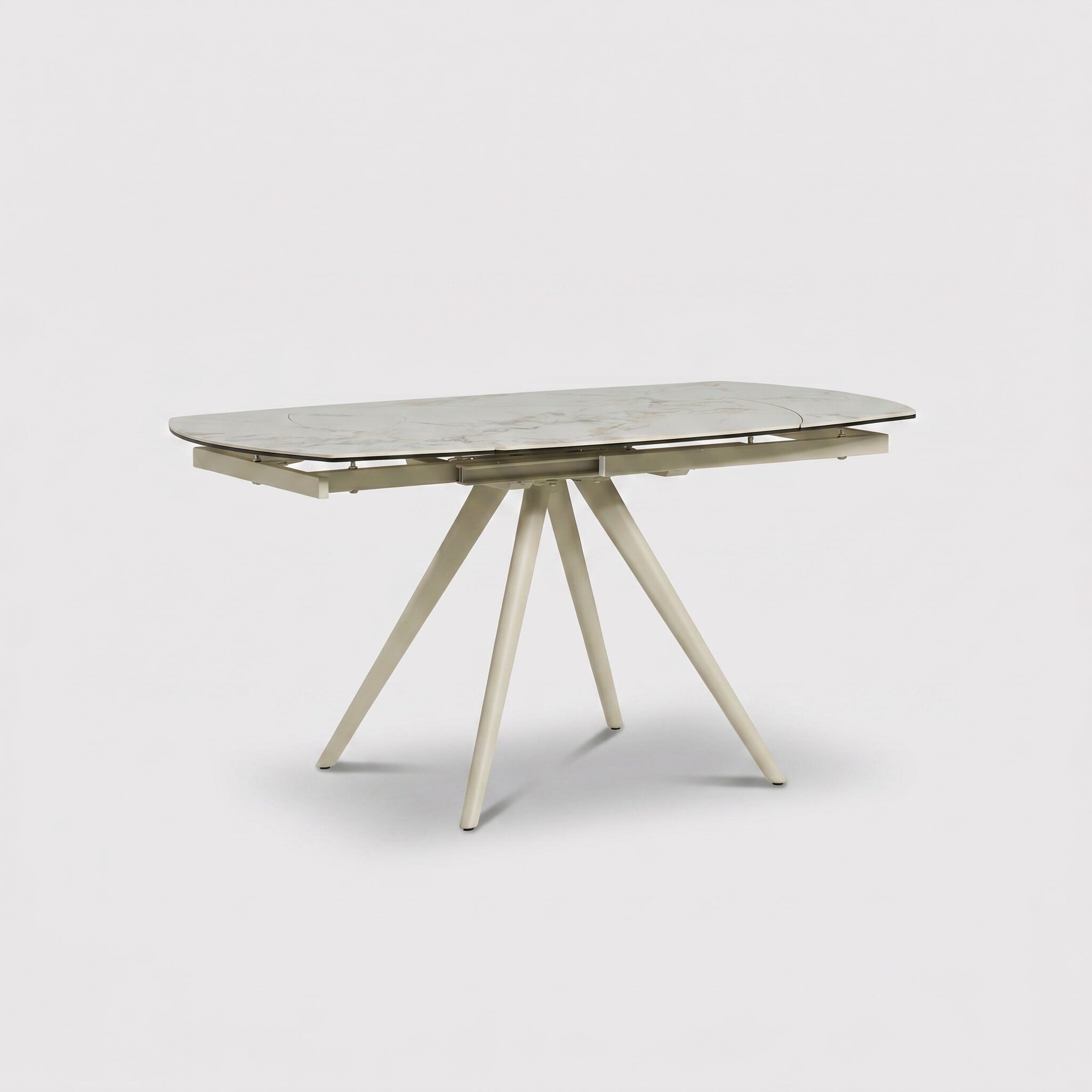 Rovala Dining Table-Middle Rotative 2 Side Exten, White Ceramic | Barker & Stonehouse