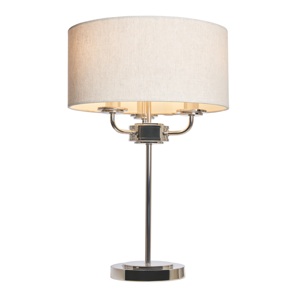 Henry 3 Light Table Lamp, Nickel