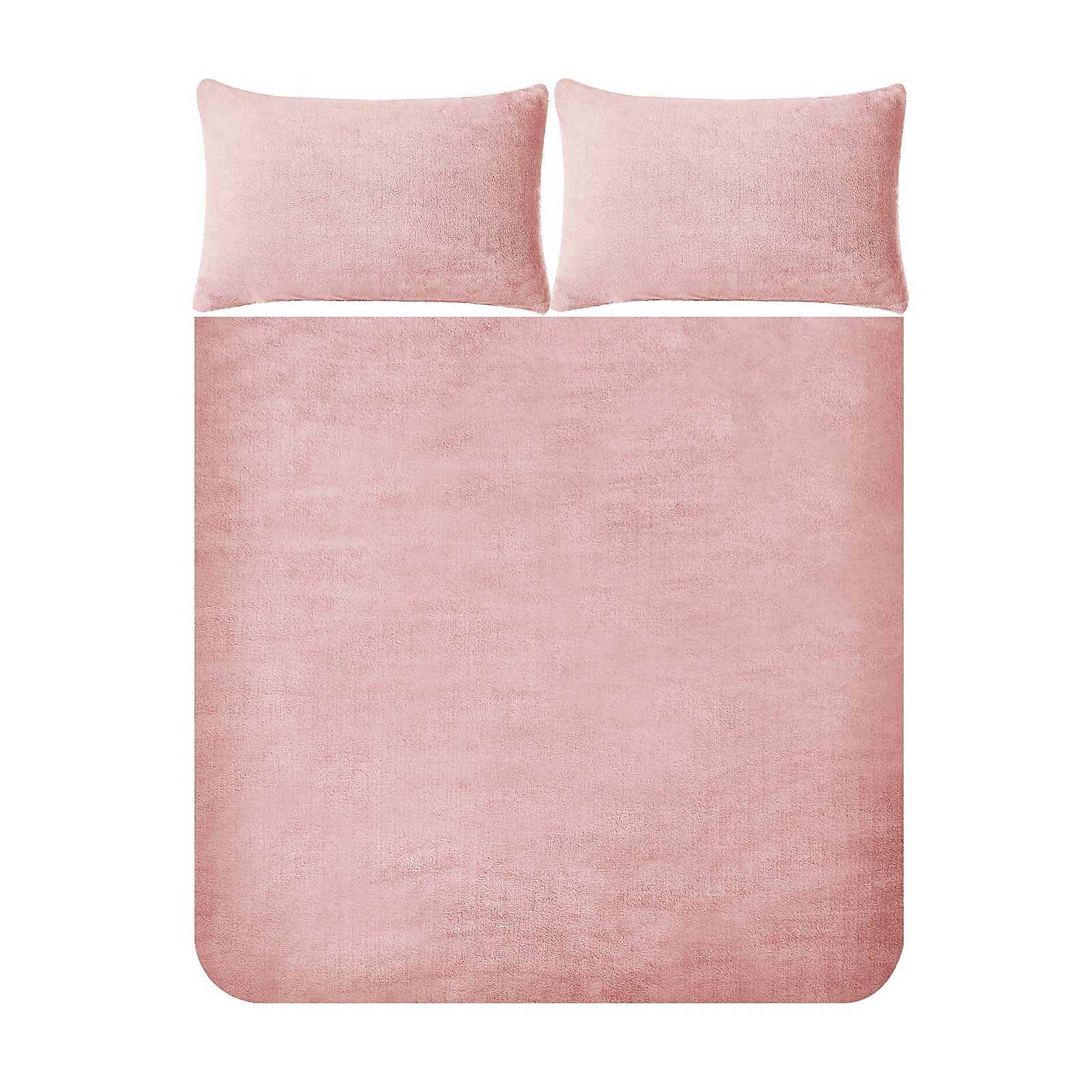 Snuggle Fleece Bedding Set - Blush - Double