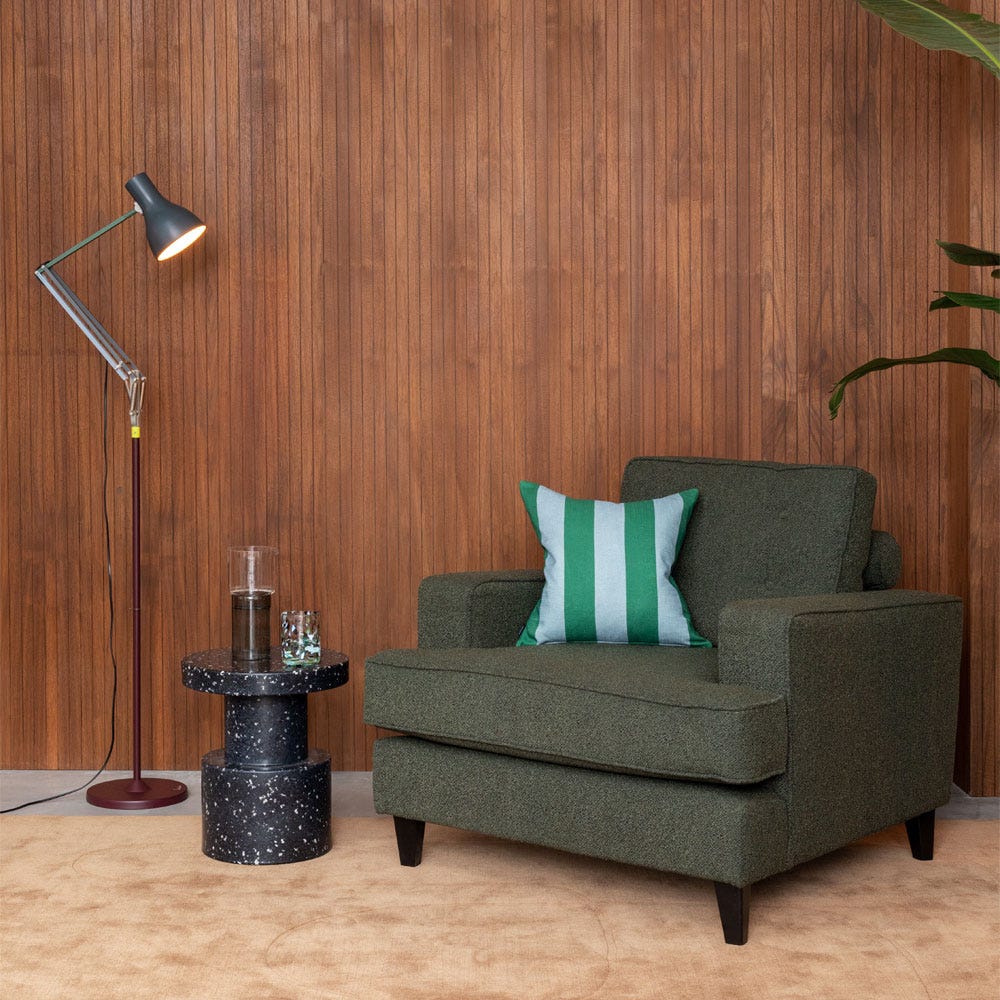 Heal's Mistral Armchair Smart Velvet Pebble Black Feet 3
