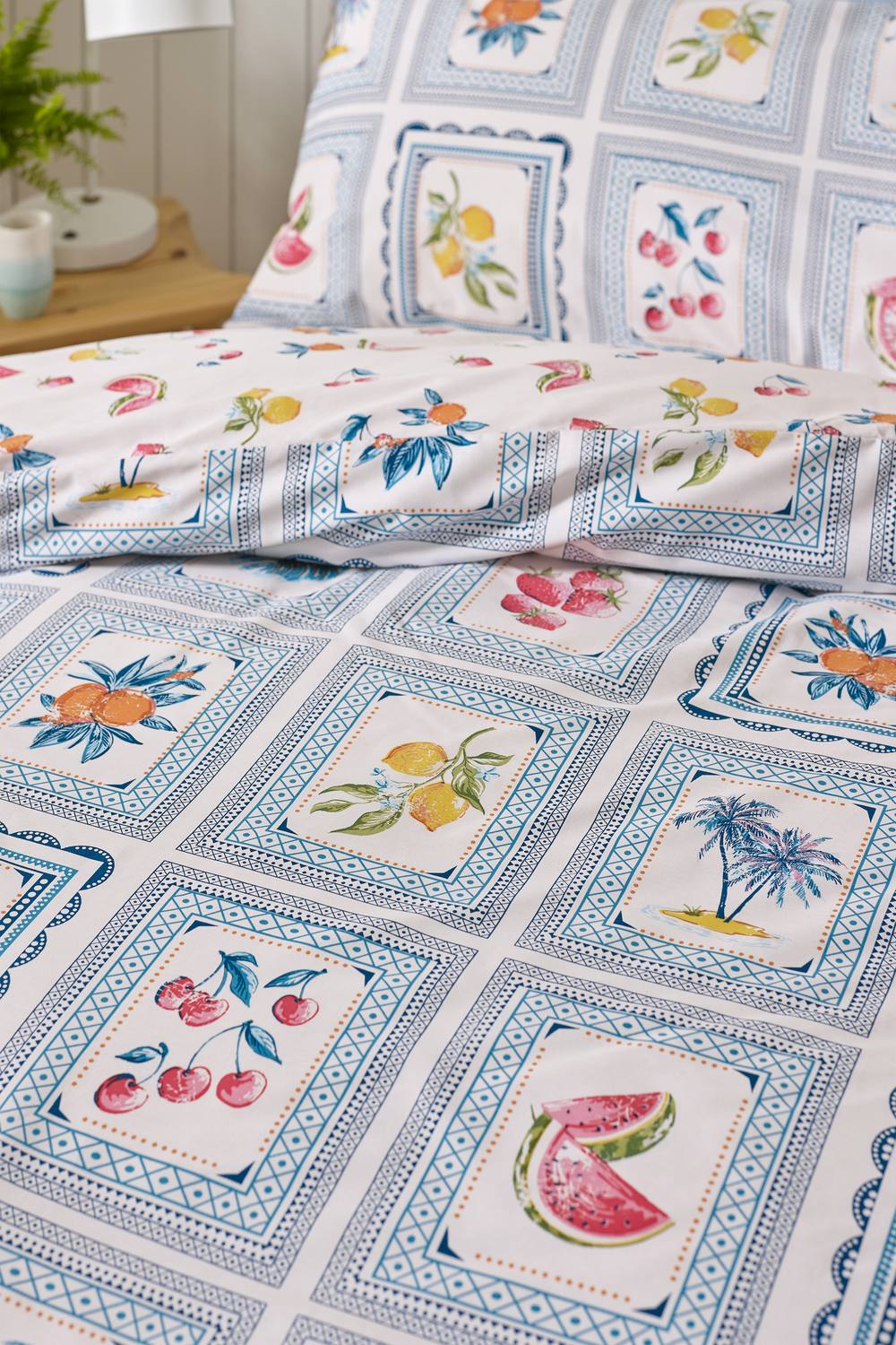 Catherine Lansfield 'Riviera Tiles' Reversible Duvet Cover Set 4