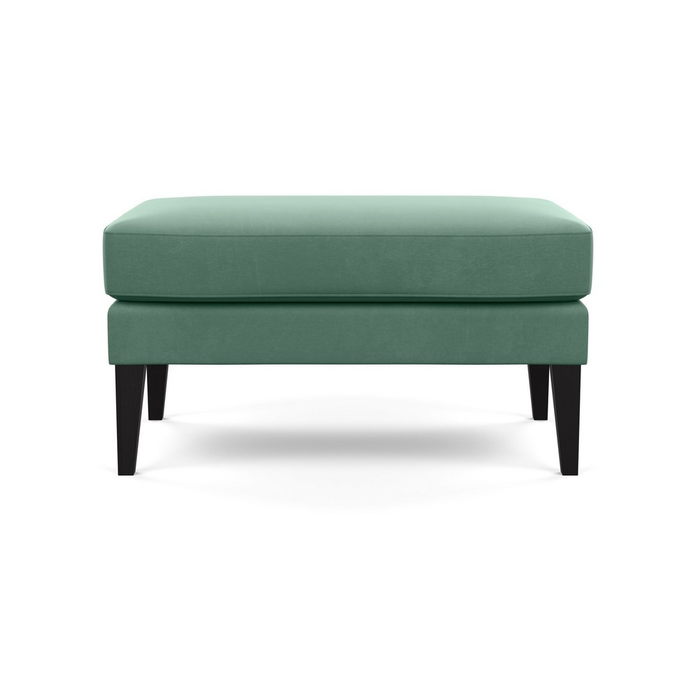 Heal's Richmond Ottoman Smart Velvet Jade Black Feet