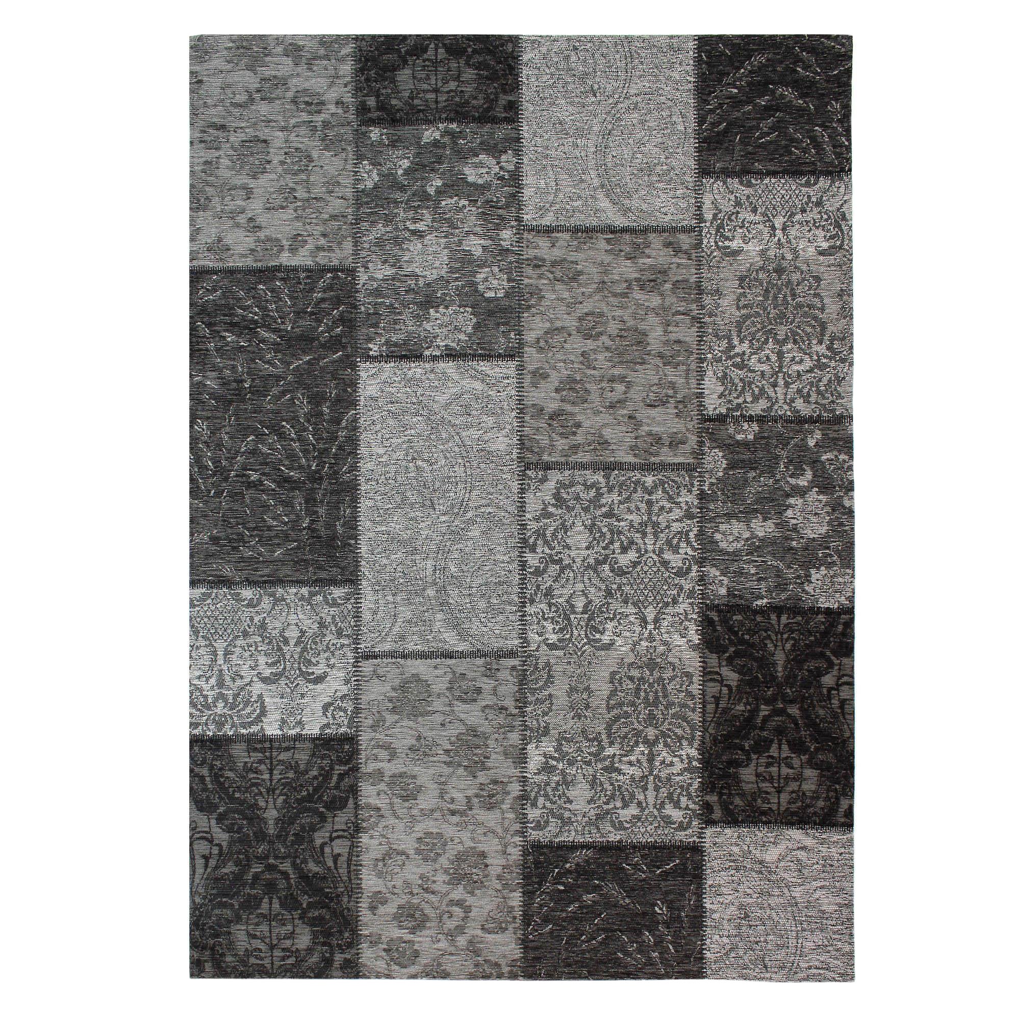 Romance Patchwork Rug Grey and White